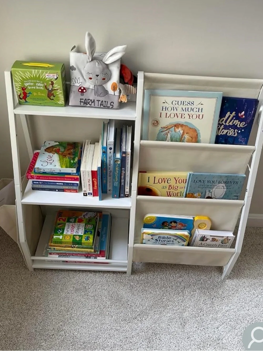 White Kids Bookshelf & Storage Organizer